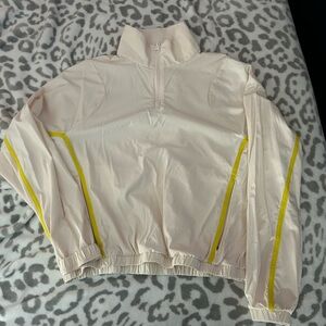NWOT Outdoor Voices Cream and Yellow Cropped Windbreaker